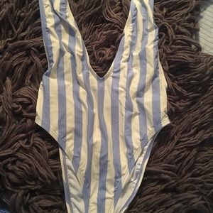 One Piece Stripe Bathing Suit